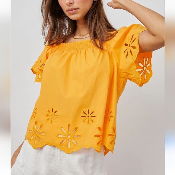 Rails Sonora ☀️Marigold eyelet Blouse Size XL - Picture 1 of 13